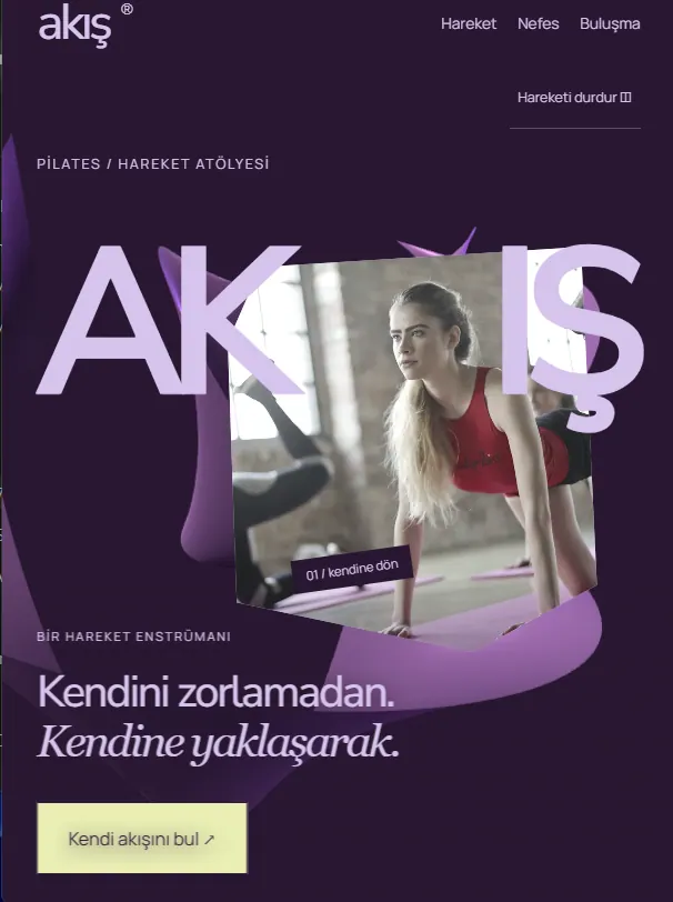 AKIŞ — Pilates Salonu Web Sitesi Tasarımı — phone