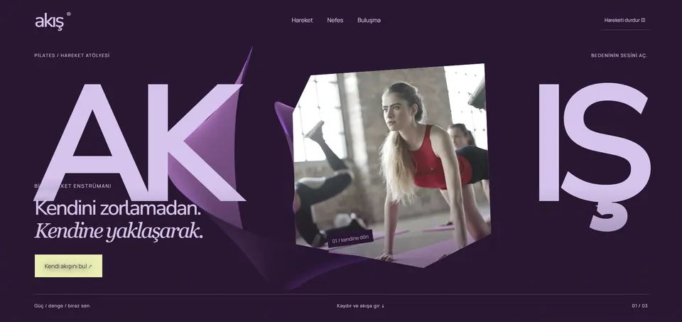 AKIŞ — Pilates Salonu Web Sitesi Tasarımı — laptop
