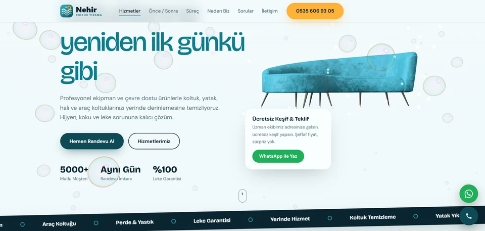 Nehir Koltuk Yıkama — laptop