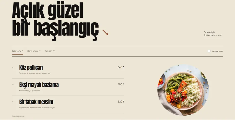 KÖZ — Restoran ve Kafe Web Sitesi Tasarımı — 3