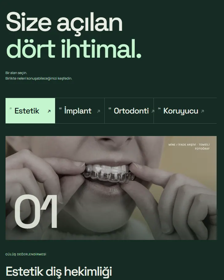 MİNE — Diş Kliniği Web Sitesi Tasarımı — 4